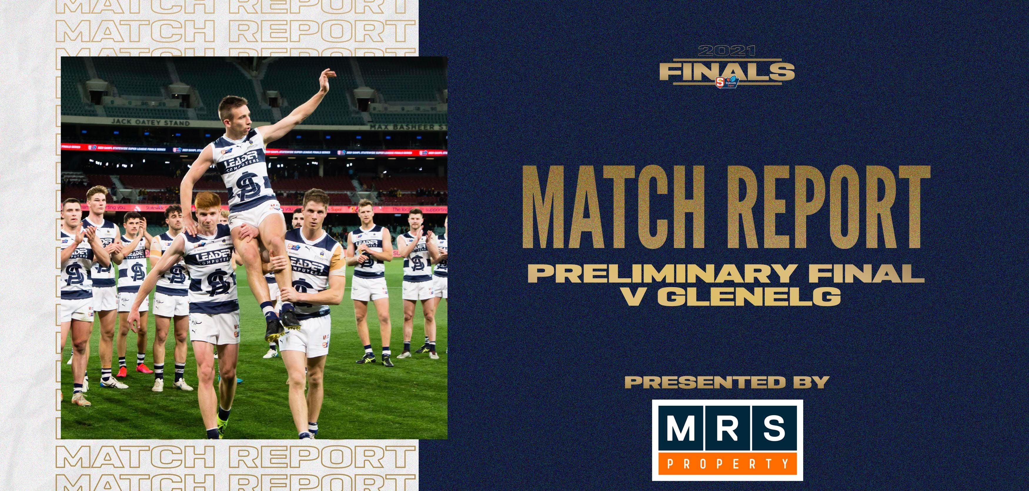 MRS Property Match Report Preliminary Final: vs Glenelg MRS Property Match Report Preliminary Final: vs Glenelg